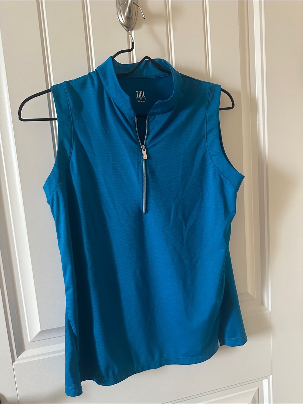 Tail Sleeveless Mock Neck Tank in Teal Blue